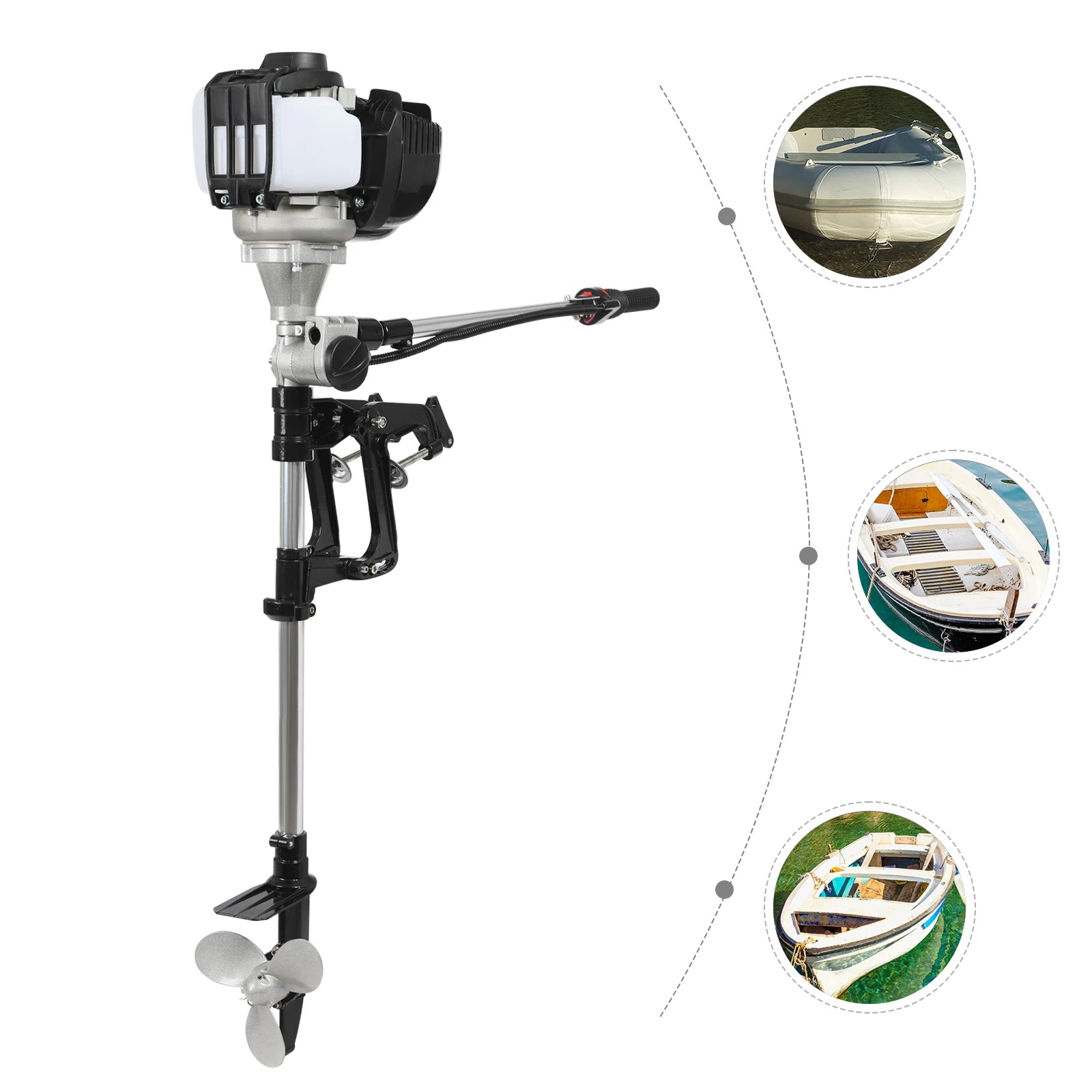 Outboard Motor, 4-stroke, 5.5 HP Power, White