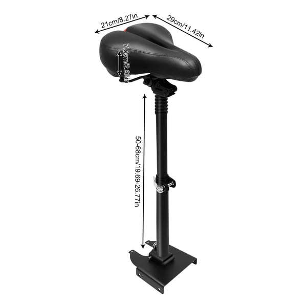 Adjustable and Foldable Electric Scooter Saddle, Black