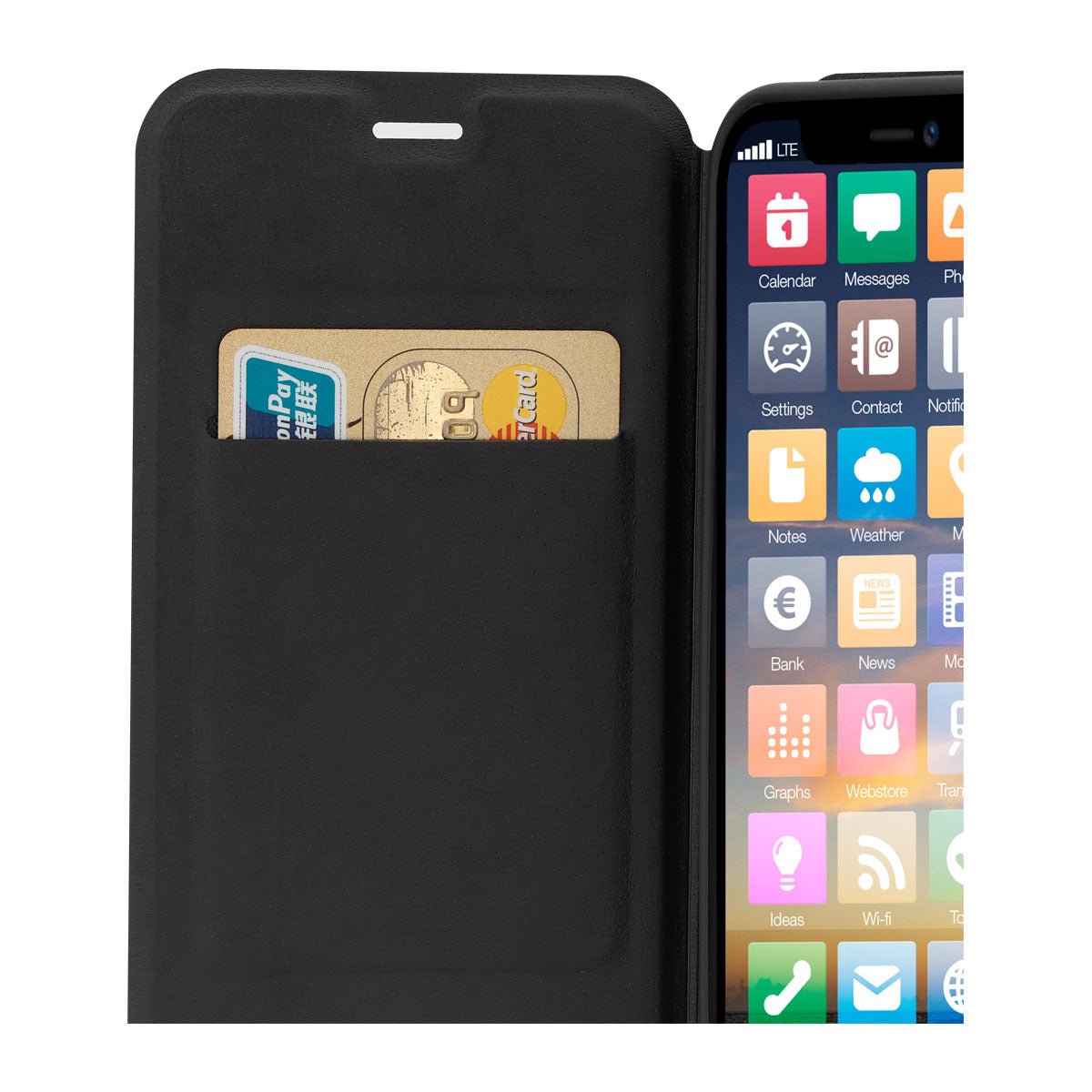 Screenor Clever OnePlus Nord CE 5 5G Wallet Case, Black