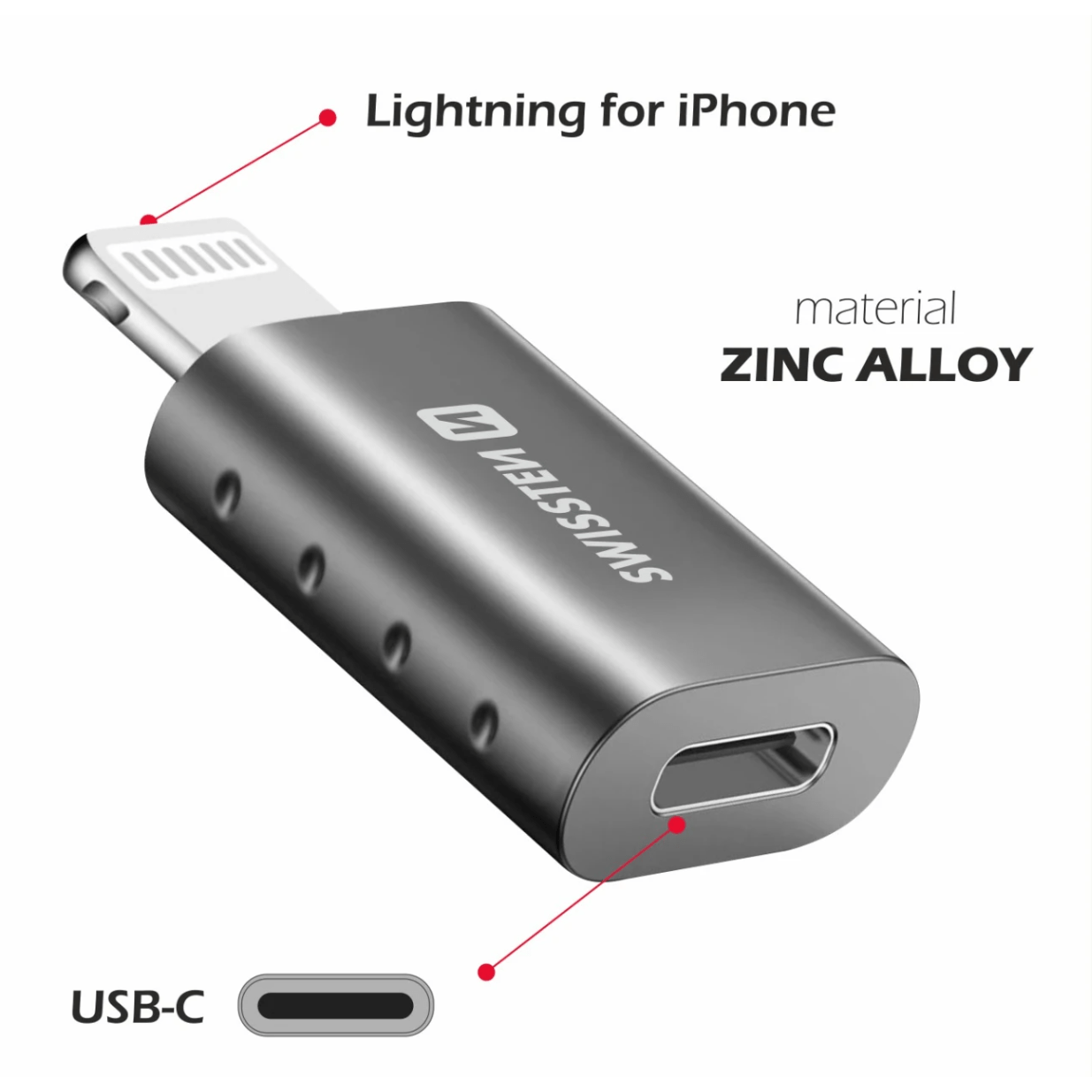 Swissten Lightning To USB-C Adapter