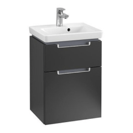 V&B Washbasin Cabinet, 590x352mm, Black Matt Lacquer