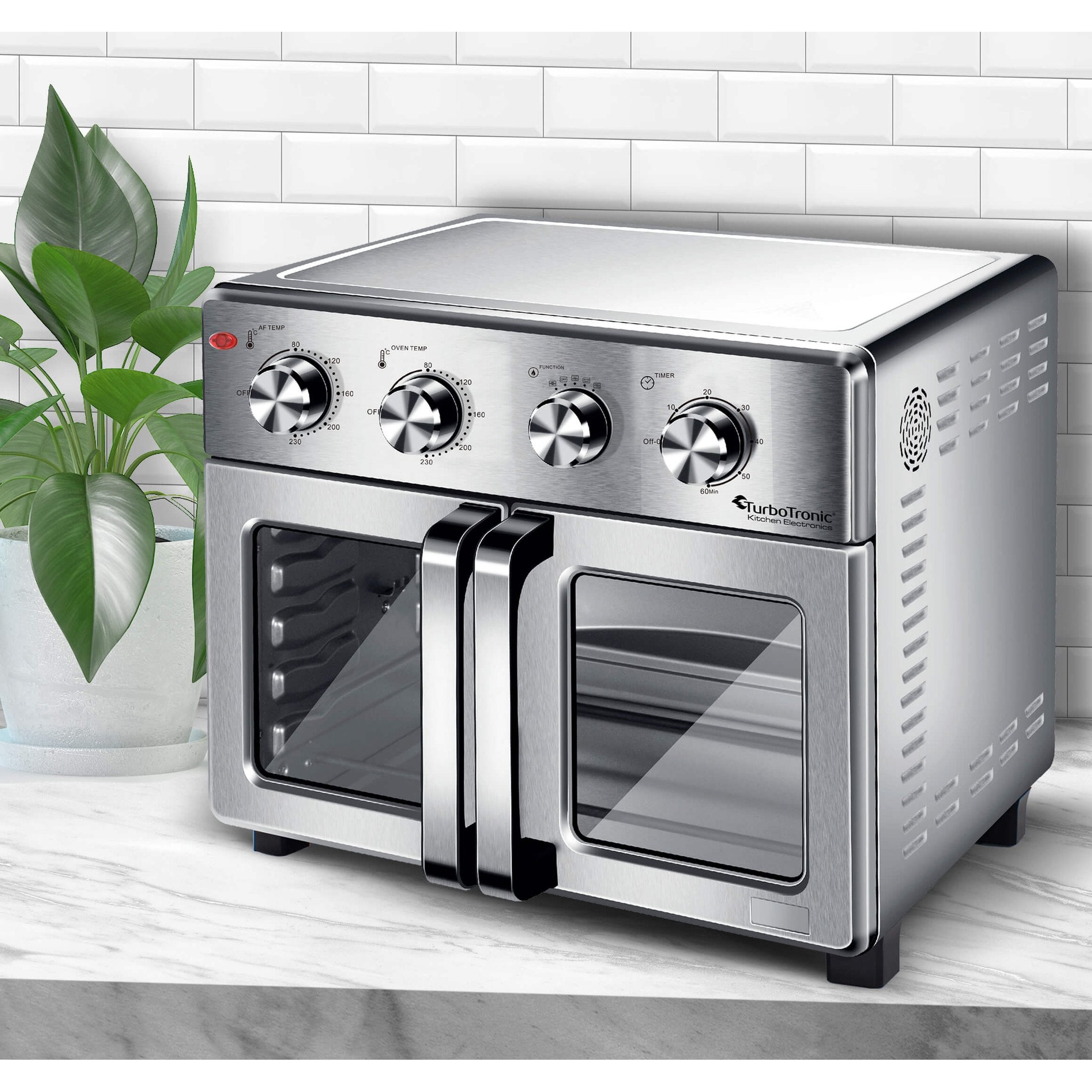 TurboTronic TT-AF32MFD Airfryer XXL / Oven 32L, Silver