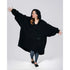 The Comfy Teddy Bear Quarter Zip Wearable Blanket Hoodie, Black