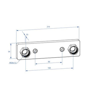 Trio Perfekta Concealed Mixer Bracket, 160 mm C/C, For Ø16 mm Pipes, Chrome