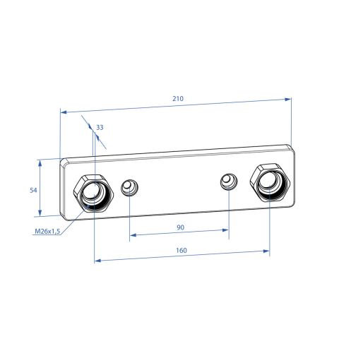 Trio Perfekta Concealed Mixer Bracket, 160 mm C/C, For Ø16 mm Pipes, Chrome