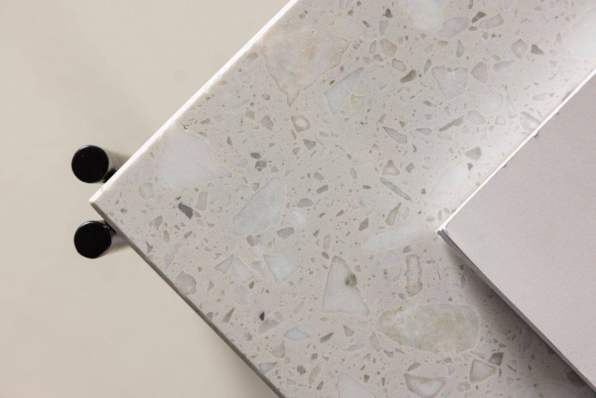 Venture Home Razzia Coffee Table, White Terrazzo