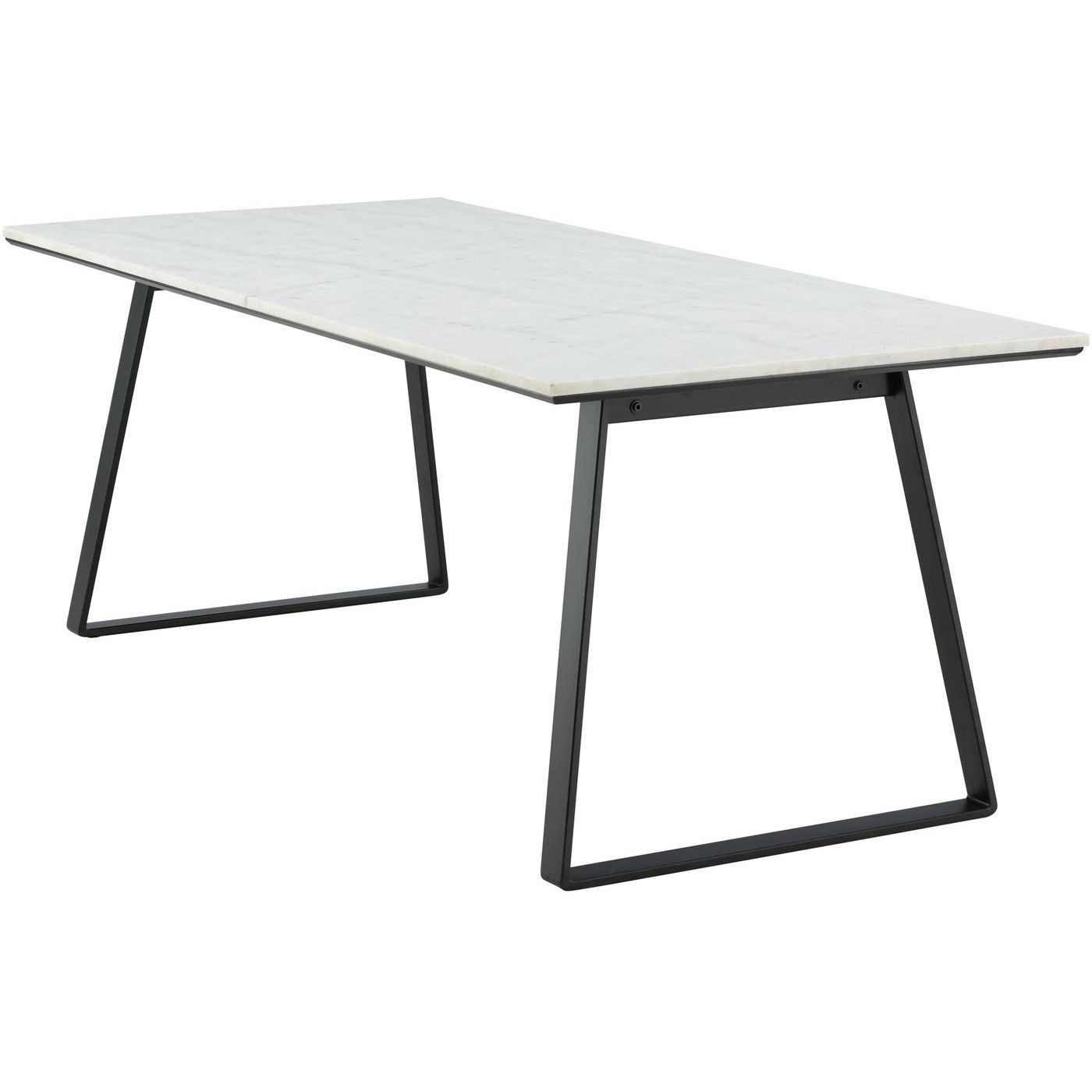 Estelle Dining Table 200x90cm, White Marble / Black Legs