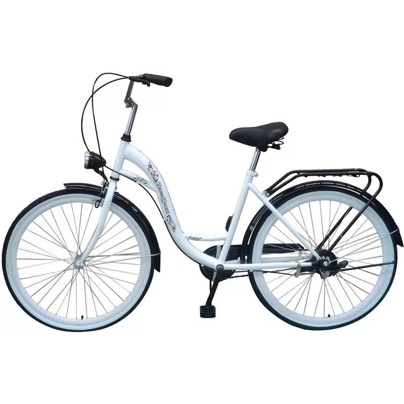 Viking Choice 26 Inch White City Bike, Single Speed