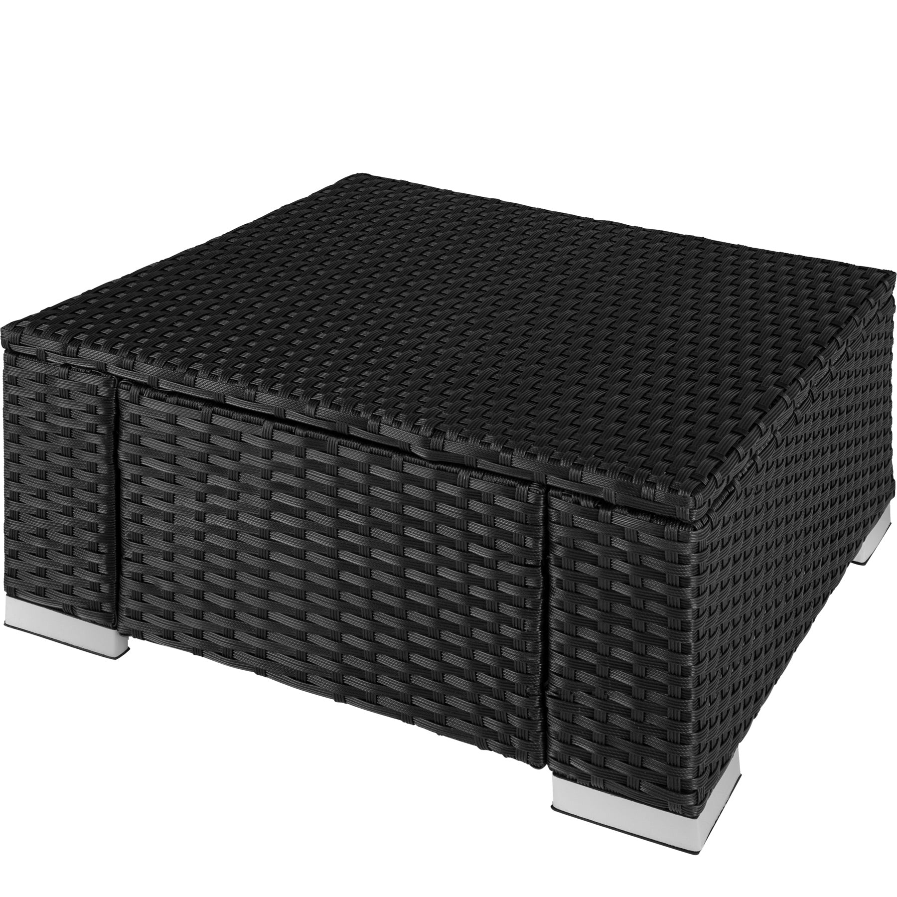 Footstool Bitonto - durable, UV-resistant polyrattan chair, 53 x 53 x 26 cm