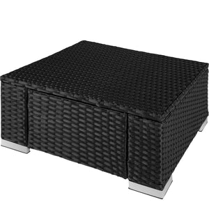 Footstool Bitonto - durable, UV-resistant polyrattan chair, 53 x 53 x 26 cm