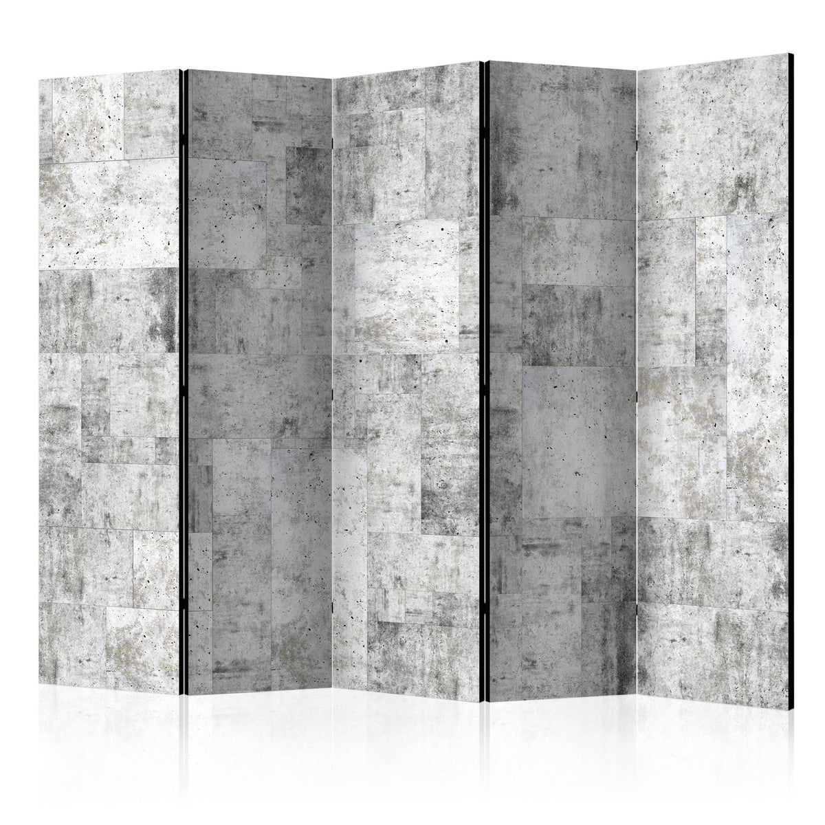 Arkiio Concrete Grey City II Room Divider Folding Screen 225x172 cm