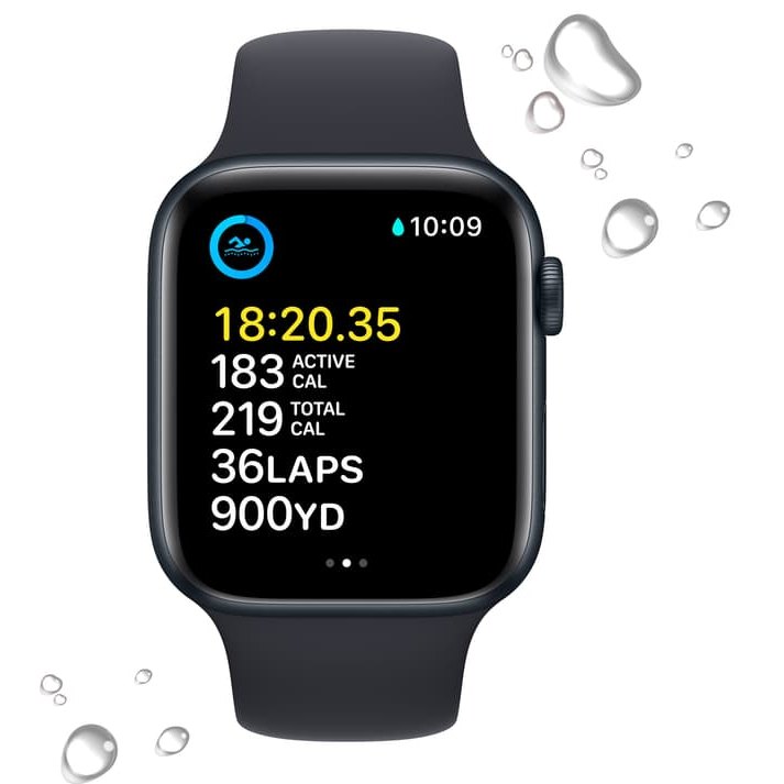Apple Watch SE 2nd Gen 44mm GPS Midnight Aluminum Case Midnight Sport Band