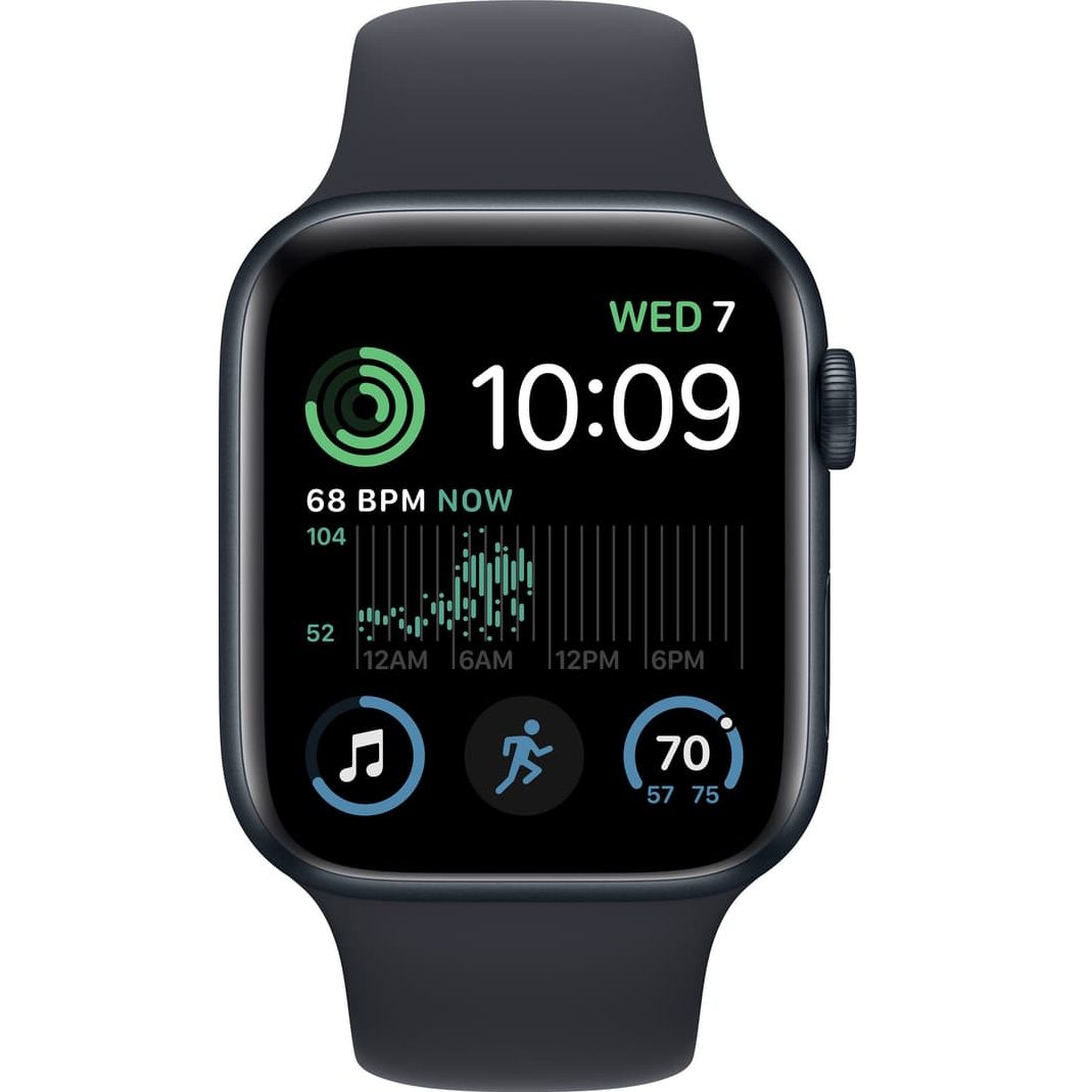 Apple Watch SE 2nd Gen 44mm GPS Midnight Aluminum Case Midnight Sport Band