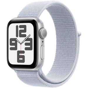 Apple Watch SE, Silver with LightBlue Sport Loop