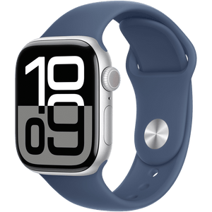 Apple Watch Series 10 GPS, 42mm S/M, Silver with Blue Sport Band