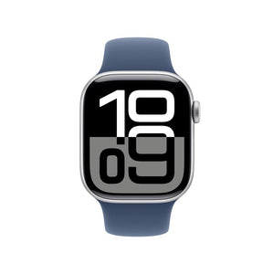 Apple Watch Series 10 GPS, 42mm S/M, Silver with Blue Sport Band