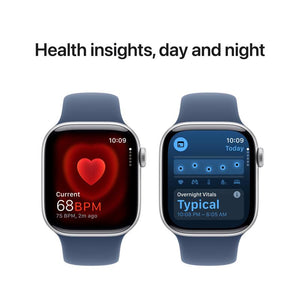 Apple Watch Series 10 GPS, 42mm S/M, Silver with Blue Sport Band