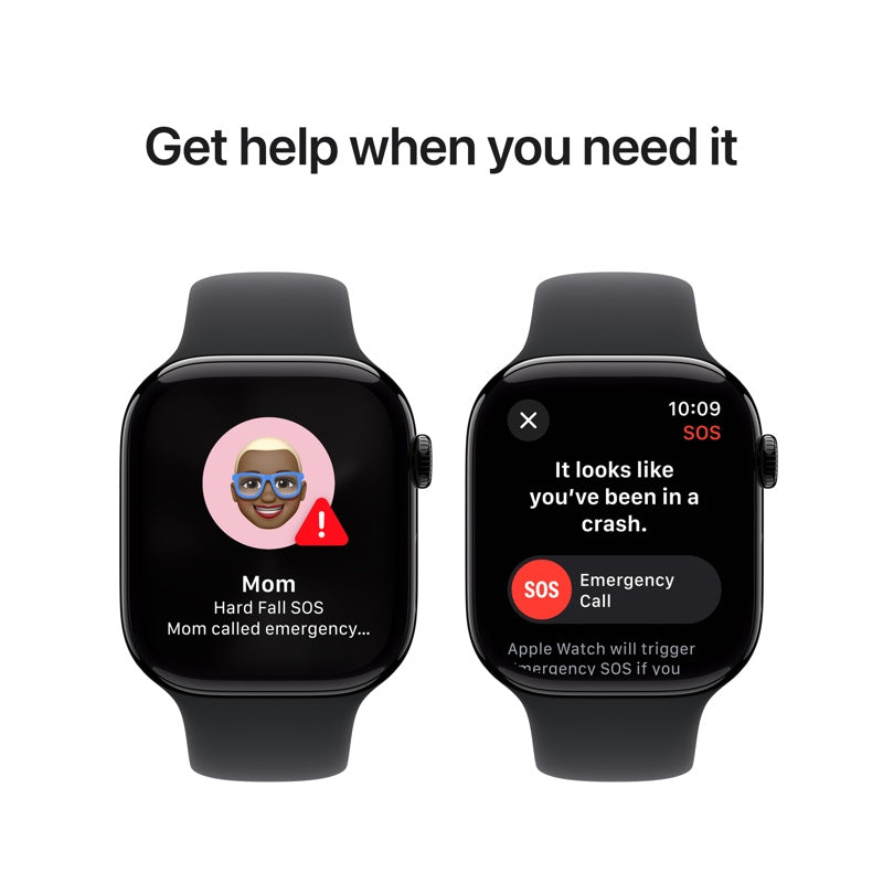 Apple Watch Series 10 46mm GPS Jet Black Aluminum Case with Black Sport Band M/L