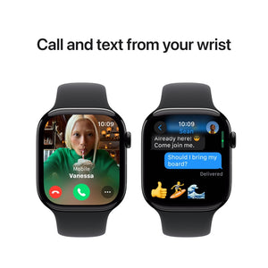 Apple Watch Series 10 46mm GPS Jet Black Aluminum Case with Black Sport Band M/L