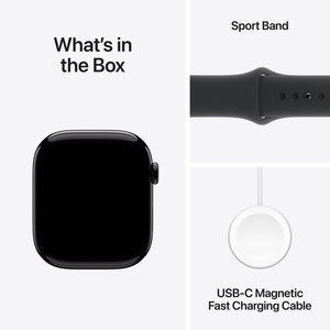Apple Watch Series 10 46mm GPS Jet Black Aluminum Case with Black Sport Band M/L
