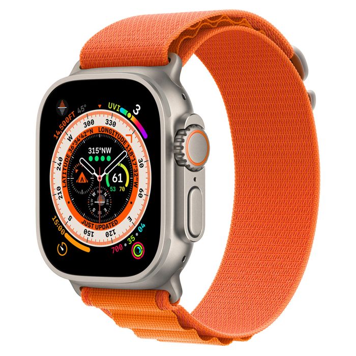 Apple Watch Ultra GPS + Cellular Titanium Case with Orange Alpine Band - Size L