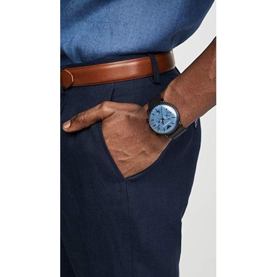 Emporio Armani AR11201 Stainless Steel Chronograph Watch, Black / Blue