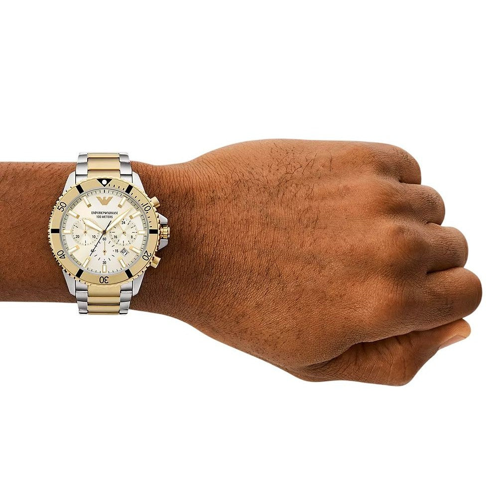 Emporio Armani Diver Chrono Silver/Pale gold AR11606