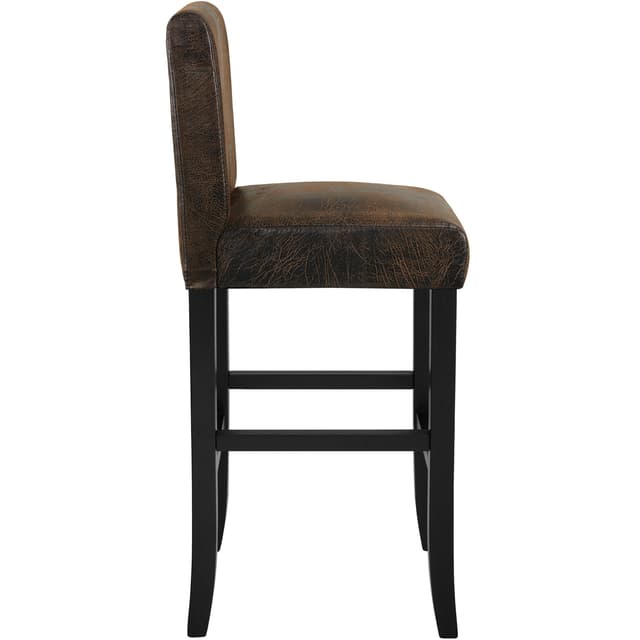 Bar Stool with Faux Leather, Brown