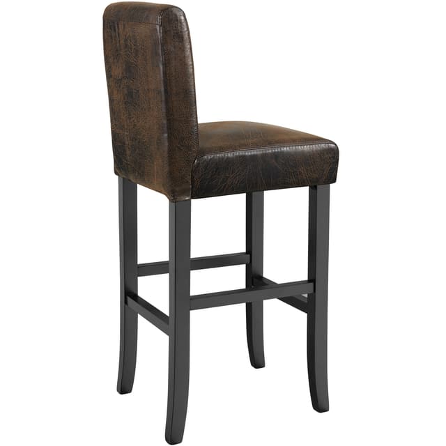 Bar Stool with Faux Leather, Brown