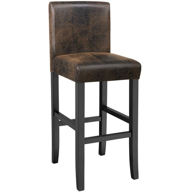 Bar Stool with Faux Leather, Brown
