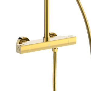 Bathlife Kaskad Overhead Shower Set, Brass