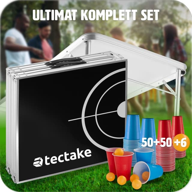 Beer Pong Table, Height-Adjustable and Foldable