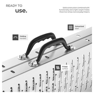 Björn Folding Ramps 2-Piece Set, 400 kg Capacity 186 cm, Silver