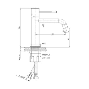 Hafa Fine Matte Brushed Brass Basin Mixer