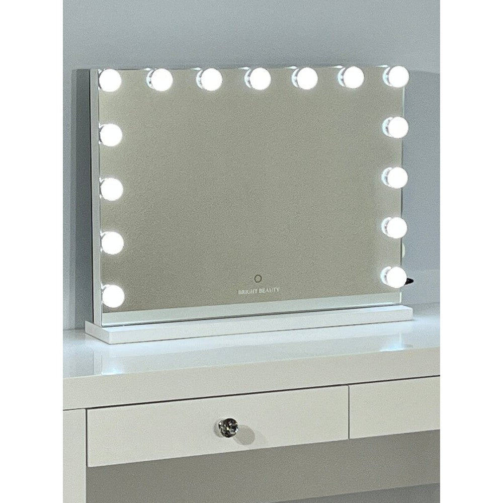 Bright Beauty Hollywood Makeup Mirror with Lighting, White