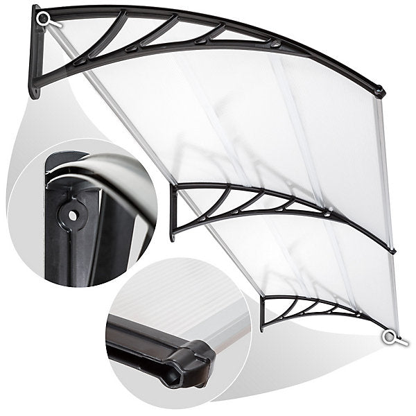 Canopy Transparent, solid front door rain shelter, 200 cm transparent