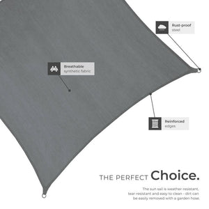 Tectake Shade Sail, Grey, 5.4 x 5.4 m