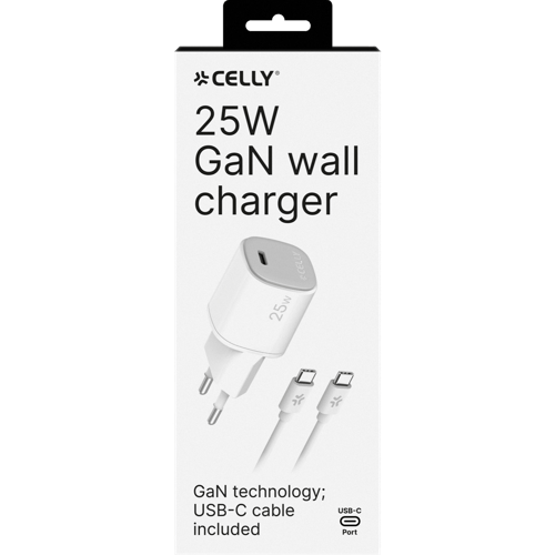 Celly 25 W Charger and Cable USB-C