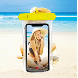 Celly Touchbag Waterproof Protective Pouch, Yellow