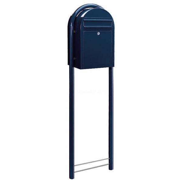 Bobi Round Mailbox Stand RAL 5004 Dark Blue