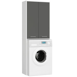 Akord Fin Over Washing Machine Cabinet, White/Graphite
