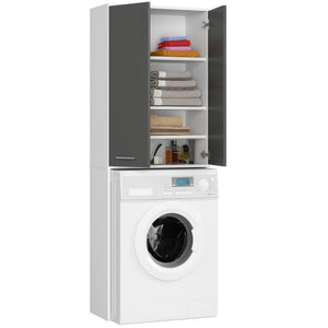 Akord Fin Over Washing Machine Cabinet, White/Graphite