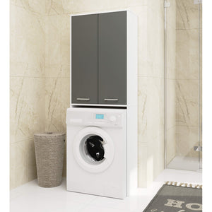 Akord Fin Over Washing Machine Cabinet, White/Graphite