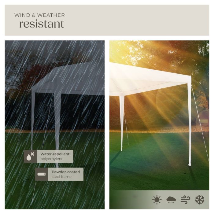 Tectake Gazebo Farah, White, 3 x 3 m