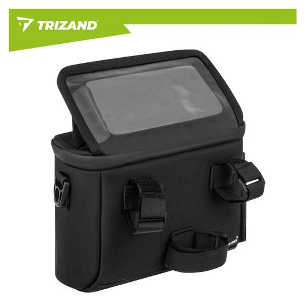 Trizand Bicycle Handlebar Bag With Phone Holder, Black