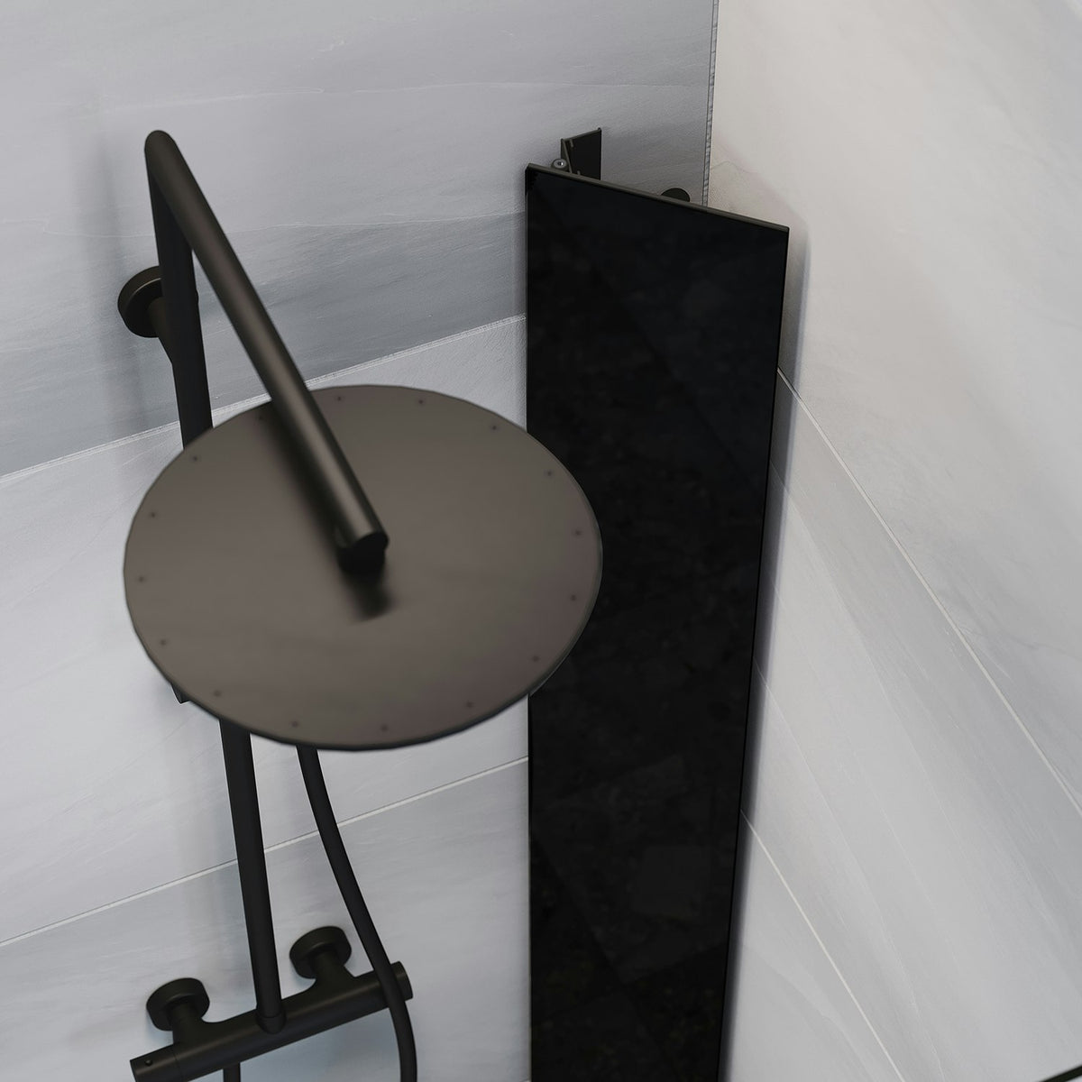Macro Design Hide Corner Shower Shelf, Black