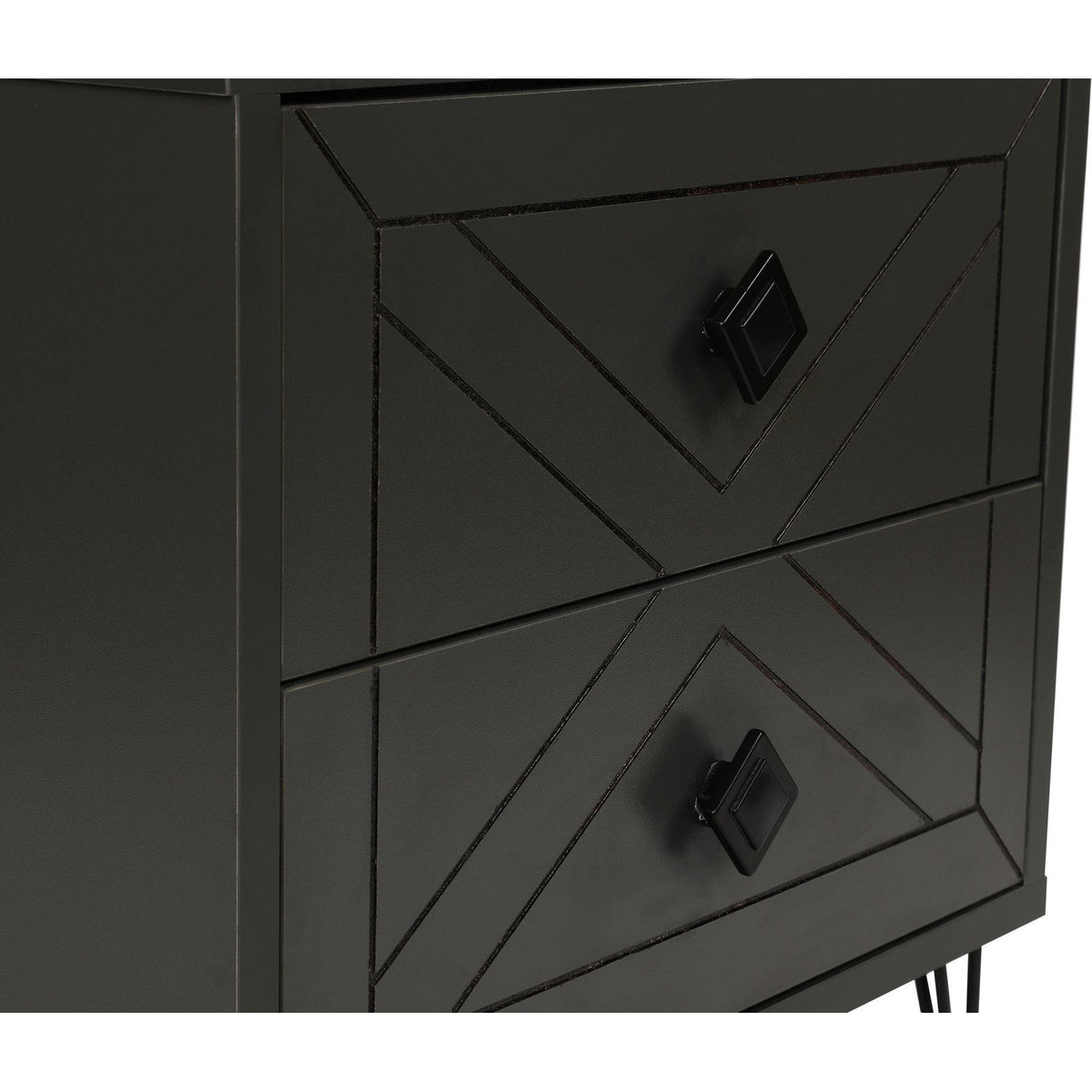 Kalune Design Luna Bedside Table, Black