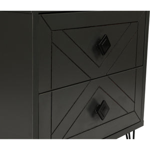 Kalune Design Luna Bedside Table, Black