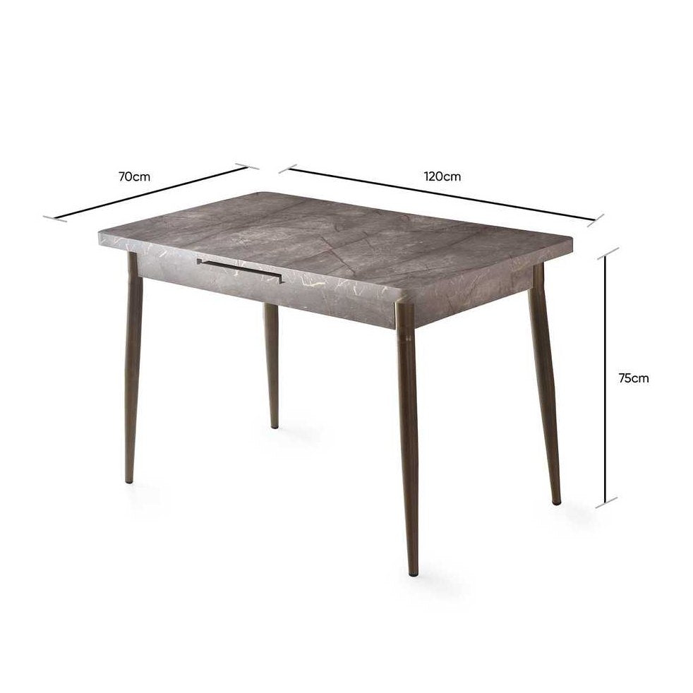 Kalune Design Ay Extendable Dining Table, Grey
