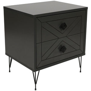 Kalune Design Luna Bedside Table, Black